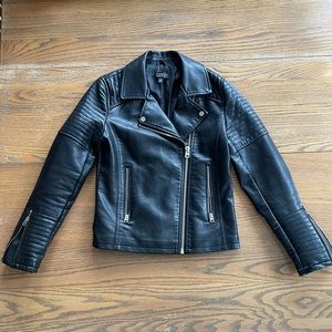 Topshop Women’s Black Vegan Leather Moto Jacket